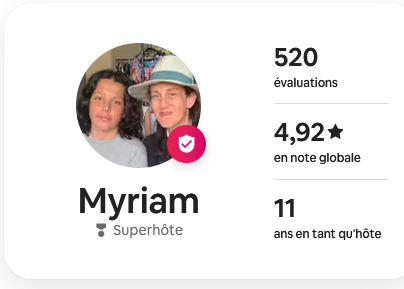 Myriam ANDOROD — Superhost Airbnb, 520 évaluations, note 4,92 — Myladenia locations Lyon